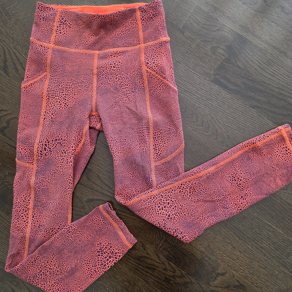 lululemon athletica Coral and Pink Patterned Leggings